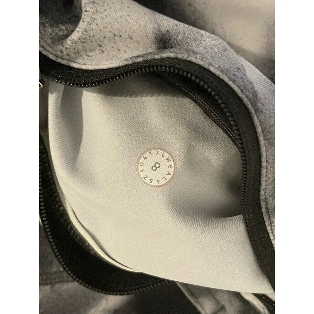 Lululemon Leggings Womens 8 Speed Up Crop Blush Blossom Black White Mid Rise - Picture 6 of 8